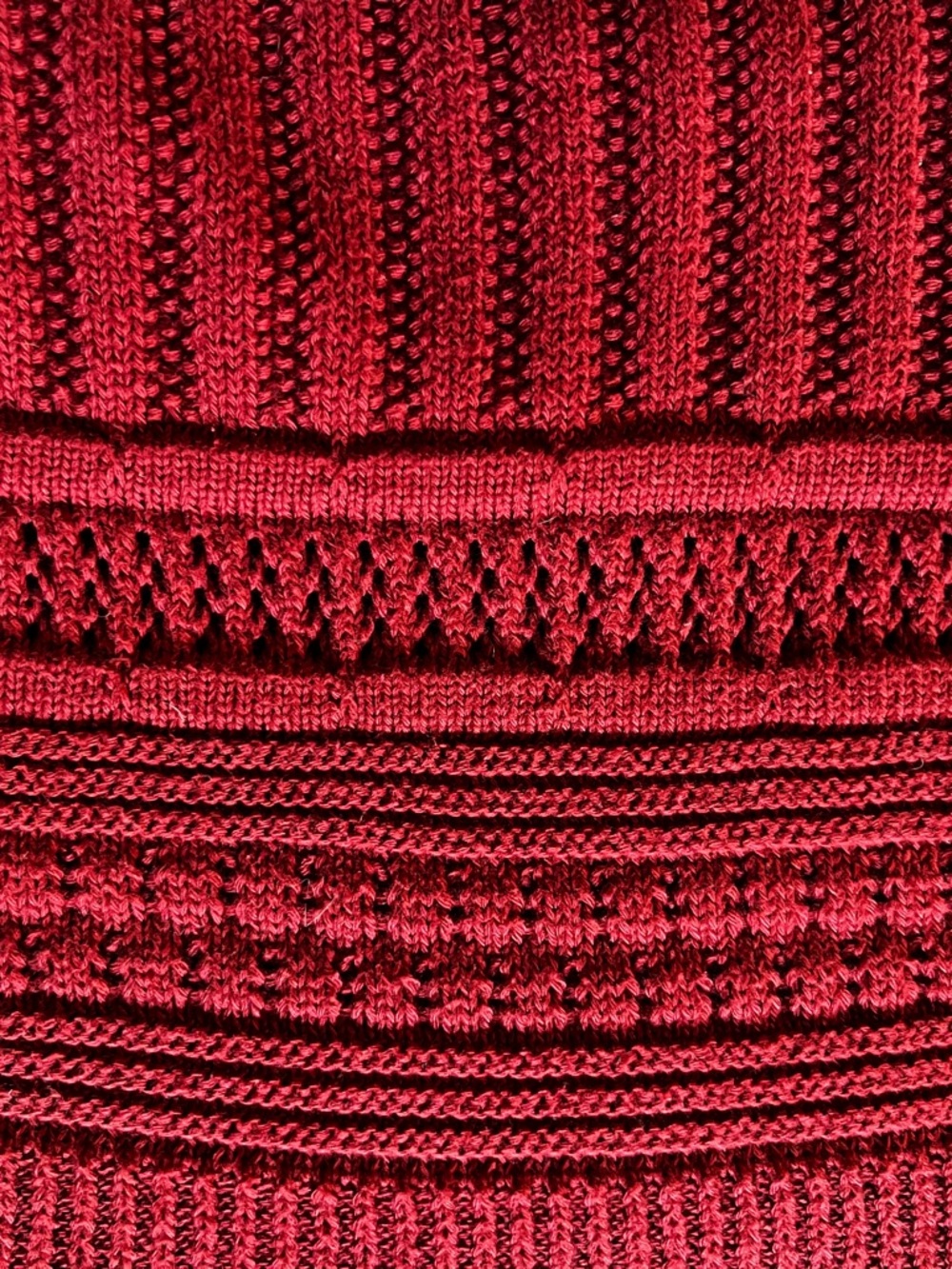 Detailed 3/4th Sleeve Knit Sweater‎ in Burgundy - Picture 8 of 11